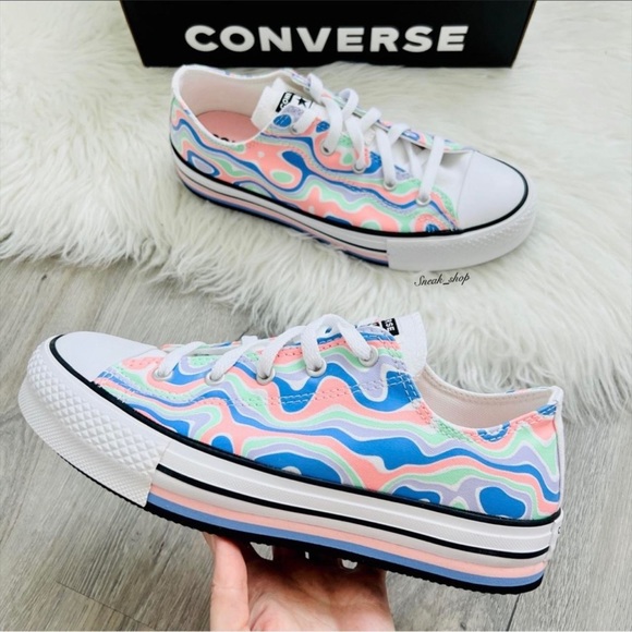 NWT Converse Chuck Taylor All Star Lift Platform Color Swirl Women’s Shoes - Picture 1 of 5